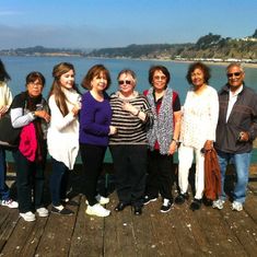 Peter's Seaside Memorial Service in Aptos CA - Francisca (niece), Lilia (Yaya), Ana, Cathy, Karola (youngest sister), Connie (Mother in law), Neela and Noor (Brother in law)