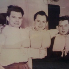 Hans, Peter and Adolf aboard the Italia Cruiseliner from Germany to the US in 1956