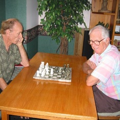 playing chess with Joe Grell