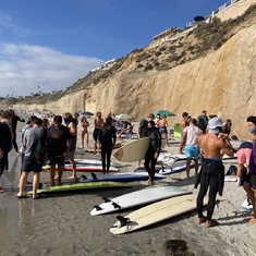 Paddle out of Ian who will be Forever missed 
