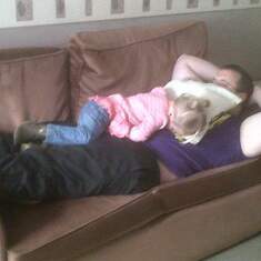 Ian and his niece Mackenzie sleeping March 2012 