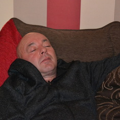 Stuffed after Christmas Dinner you on one settee Your Dad on the other.