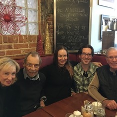 Shirley Dawe, Ian, Melissa, Joe and Johnny Dawe at Kingston's Le Chien Noir—January 2018.