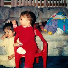 Adriana & Ozzie's daughters (baby Lauren & Emily in red)