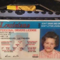Her last driver's license