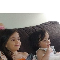 Inay's great-grandchildren, Hannah (born in 2014) and Lilenna-Mae (born in 2017). 