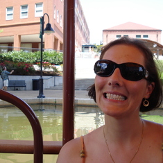 A canal ride in Richmond Virginia, Ingrid being silly for the camera