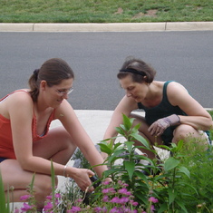 She loved to plant flowers- Here, her sister Sigrid was helping, May 2010