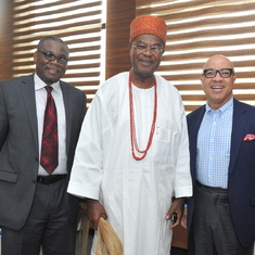Innocent with Obi of Onitsha and Darren Walker, Ford Foundation President