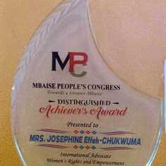 An award from Mbaise People’s Congress