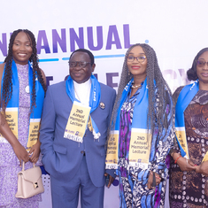 Chidinma, Erelu Bisi Adeleye and myself with Bishop Kukah at 2nd Annual Lecture 