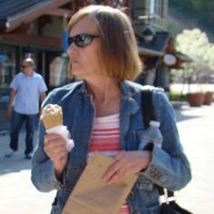 Mom eating ice cream