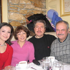 Irochka with parents and uncle