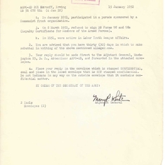 Army Disloyalty Accusation - Jan 1952 Page