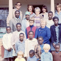 Christian Ed staff and families in 1985.