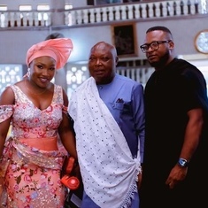 Daddy with his daughter Nkiru(Gugs) and his Son Inlaw