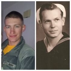 Definite family resemblance. My son Isaac Neal, and my dad Robert Neal, each at about 18yo