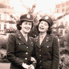 1944 England Isabelle & June in Bournemouth (park by hotel) 3 - Copy