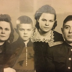 This is Nadezhda with his beloved brother Vladimir and parents Natalia &Stepan (c.1949)