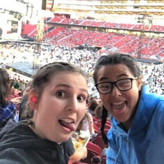Acting goofy at the Taylor Swift concert 