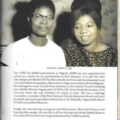Late Mrs Fadero with Mrs. Adebisi in 1966