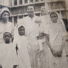 Daddy, wife and children at The Cathedral Church Ondo Town.