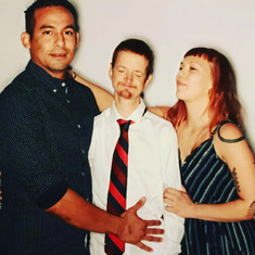 At a photo booth at a friends wedding, he insisted we all go in together. 