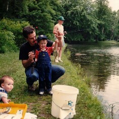 Catching fish with Jackie and Peggy - Bloomsburg, PA 1990