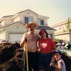 The infamous pile of mulch! Summer of Shoveling, 1996