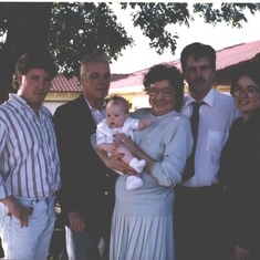 Oct 1991 - Jim baptism with Nana & Grandpop