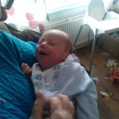 the newest member of the family who you sadly only seen once AAran. another great-grandson. xx