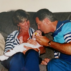 Dad and Elin with baby Amber