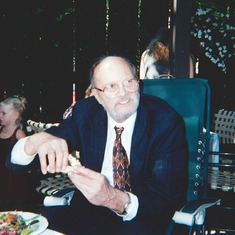 Jack seated at Jen's Wedding - August 2000