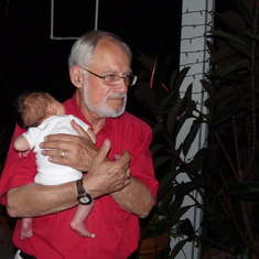 Jack and one of his twin granddaughters. Orange, 2009