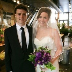 With his sister at her wedding