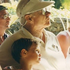 With his grandfather in Hawaii