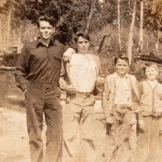 Uncle Jack with his brothers, Rulon (my dad), Mickey and Pat.