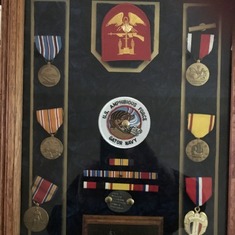 1945-1946 Jack's medals, bars and patches from WWII.