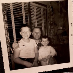 Jack and Pat with their dad, Rom, circa 1958.