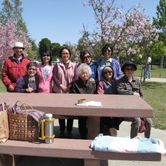 With friends at cherry blossom party, 2010