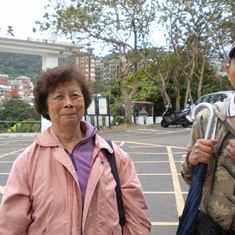 With his 2nd elder sister in Taiwan, 2013