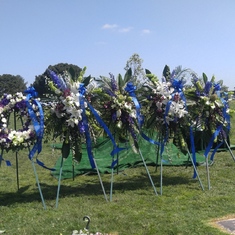 Beautiful flower wreaths sent by many of Jack's good friends.