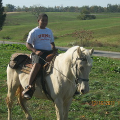 tashawn on  his first horse