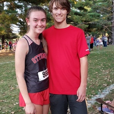 Mallory ran one of  her first cross country races after having her thyroid removed from having cance