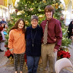 Keerstan,  myself  and Keegan at the state capital Christmas tree.