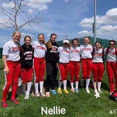 Nellie playing for the OHS BULLDOGS Softball Team. 2020 and 2021