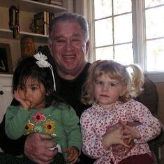 Grandpa Jack with grandchildren Mia and Molly.