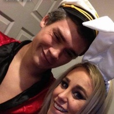 Jake and Liz at flophouse Halloween party