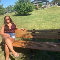 Felicia visiting your bench