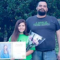 Jacob and his daughter Destiny after her 8th grade graduation